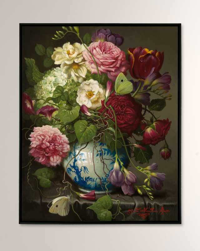 "Floral with Morning Glories" Limited Edition Giclee Canvas Wall Art